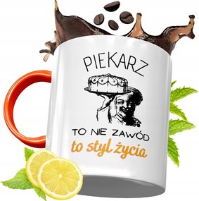 Narancssárga Bögre Péknek Ajándék fényképes nyomtatással