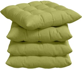 vidaXL Ülőpárnák 4 pcs Világos zöld 40 x 40 x 6 cm szövet