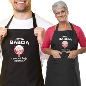 Nagymama kötény fekete, tökéletes ajándék nagymama napjára, vicces