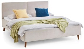 Bézs kárpitozott franciaágy ágyráccsal 180x200 cm Piano – Meise Möbel