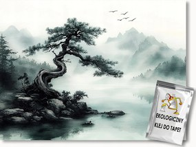 Fotótapéta Flizelina Tájkép Keleti Hegyek Fa Víz Tükröződés 416x290 ragasztó