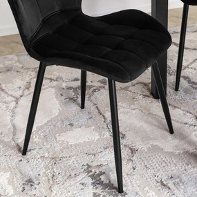 Fekete Bársony Étkezőszék LUCKY