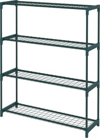 Outsunny 4-Szintes Virágtartó Fém Szerkezettel 89x28x107 cm Sötétzöld | Aosom