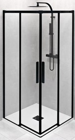 Polysan Altis Line Black zuhanykabin 80x80 cm négyzet fekete matt/átlátszó üveg AL1582B