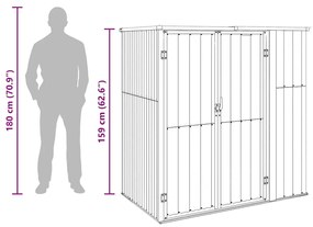 zöld horganyzott acél kerti szerszámtároló 161 x 89 x 161 cm