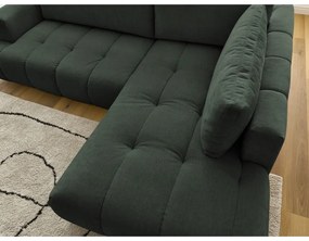 Zöld kinyitható-tárolóhelyes sarokkanapé (jobb oldali-L alakú) Fuji – Bobochic Paris