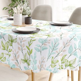 Goldea ovális pamut terítő deluxe - festett levelek 120 x 160 cm