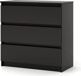 SIMPLE komód 80 cm 3 fiók fekete