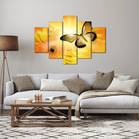 Kép - Sárga pillangó virággal (150x105 cm)