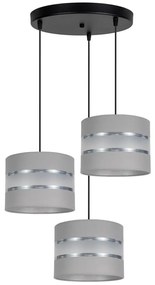 Csillár zsinóron CORAL 3xE27/60W/230V szürke