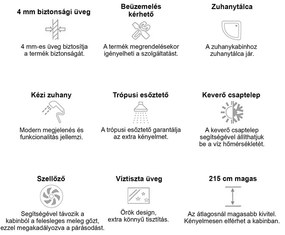 Aria hidromasszázs zuhanykabin balos beépítési oldallal