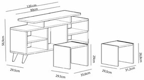 TV asztal/Szekrény Kuko (fehér + teak)  . 1102238