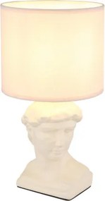 Globo 21732CU Asztali lámpa, kerámia bézs színű, textil bézs színű, kábel PVC fehér, billenőkapcsoló a kábelen, ø: 175mm, M: 330mm, kábel hossza 1300mm, 1x E14 40W 230V izzó nélkül