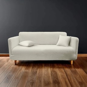 Krémszínű háromszemélyes gumis kanapé huzat Laina – douceur d'intérieur