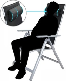 Deuba 2 darabos Premium alumínium fotel szett - ezüst