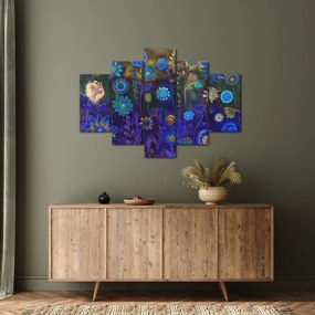 Sötétkék virágok képe (150x105 cm)