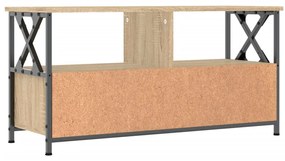 sonoma tölgy színű szerelt fa és vas TV-szekrény 90x33x45 cm