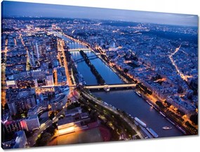 Vászonkép 90x60 Párizs éjszakai panorámája