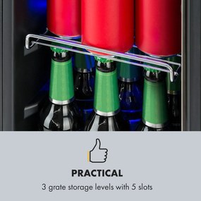 Klarstein Beerlager 56, italhűtőszekrény, 56 liter, 20 palack, G energiahatékonysági osztály, rozsdamentes acél, fekete