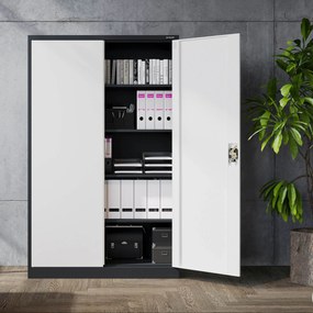 Fém iratszekrény JAN II, 1150 x 185 x 400 mm, antracit-fehér