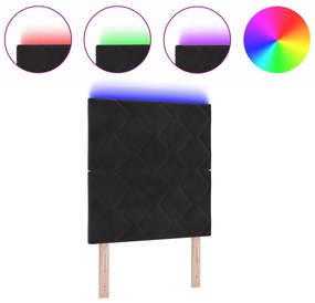 LED fejtámla Gyémánt blokk dizájn Fekete 80 cm Bársony