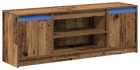 TV Szekrény LED-del - Régi Fa, 139,5x34x50 cm, Mérnöki Fából Készült
