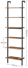 Létrapolc, 6 szintes könyvespolc 60 x 204,8x 30 cm