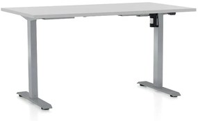 OfficeTech A állítható magasságú asztal, 120 x 80 cm, szürke alap, világosszürke