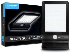 LED reflektor , napelemes , mozgásérzékelős , 300 lm , hideg fehér , IP44 , Modee
