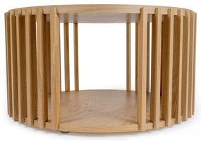 Drum tölgyfa dohányzóasztal, ø 83 cm - Woodman