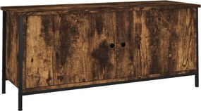 vidaXL füstös tölgy színű szerelt fa TV-szekrény ajtókkal 102x35x45 cm