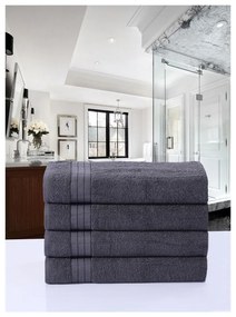 Antracitszürke frottír pamut törölköző szett 4 db-os 50x100 cm – Good Morning