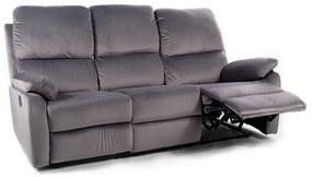 Bud Velvet fekvő kanapé, háromüléses, szürke