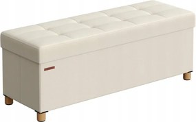 Puff Láda Tárolóval 110 CM Songmics Fehér 300 Kg