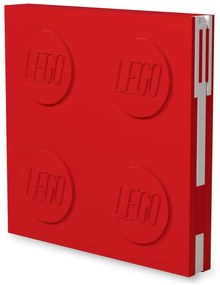 Piros négyszögletes jegyzetfüzet zselés tollal, 15,9 x 15,9 cm - LEGO®