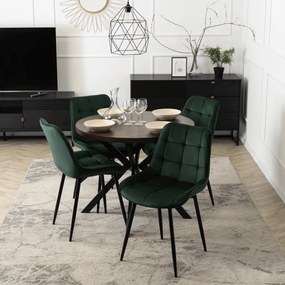 Bővíthető Étkezőasztal Dió/Fekete Színben. LUGO 90-190 cm