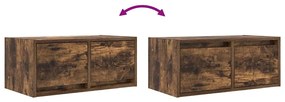 2 db füstös tölgy színű szerelt fa TV-szekrény 60x31x25,5 cm