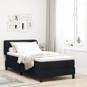 Boxspring Ágy Matrac nélkül Fekete 100x200 cm Szövet