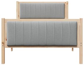 Ágykeret Barna és világosszürke 100 x 200 cm Tömör fenyőfa