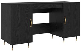 Asztal polcokkal tárolóval Musta tammi 140 x 50 x 75 cm Faanyag