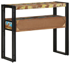 Végasztalok Többszínű 90x33x75 cm Tömör újrahasznosított fa és fém