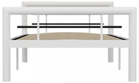 fehér és fekete fém ágykeret 90 x 200 cm