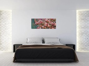 Kép - olajfestmény, virágzó Sakura (120x50 cm)