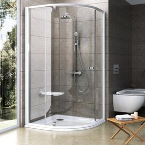 Ravak Pivot zuhanykabin 80x80 cm félkör alakú króm félmatt/átlátszó üveg 37644100Z1