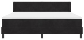 Boxspring Ágy MATRAC-kal Fekete 180x200 cm Bársony