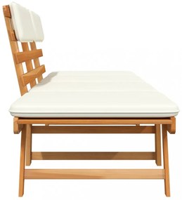2 az 1-ben tömör akácfa kerti pad párnákkal 190 cm