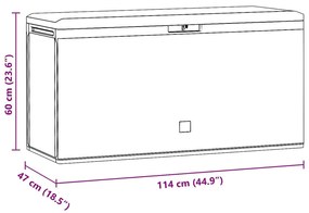 barna kerti tárolóláda 114 x 47 x 60 cm