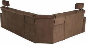 Kinyitható ülőgarnitúra, barna szövet, balos, SANTIAGO