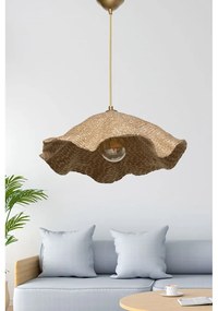 Világosbarna függőlámpa textil búrával ø 44 cm – Opviq lights