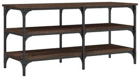 barna tölgy színű szerelt fa cipőtároló pad 100 x 38,5 x 49 cm